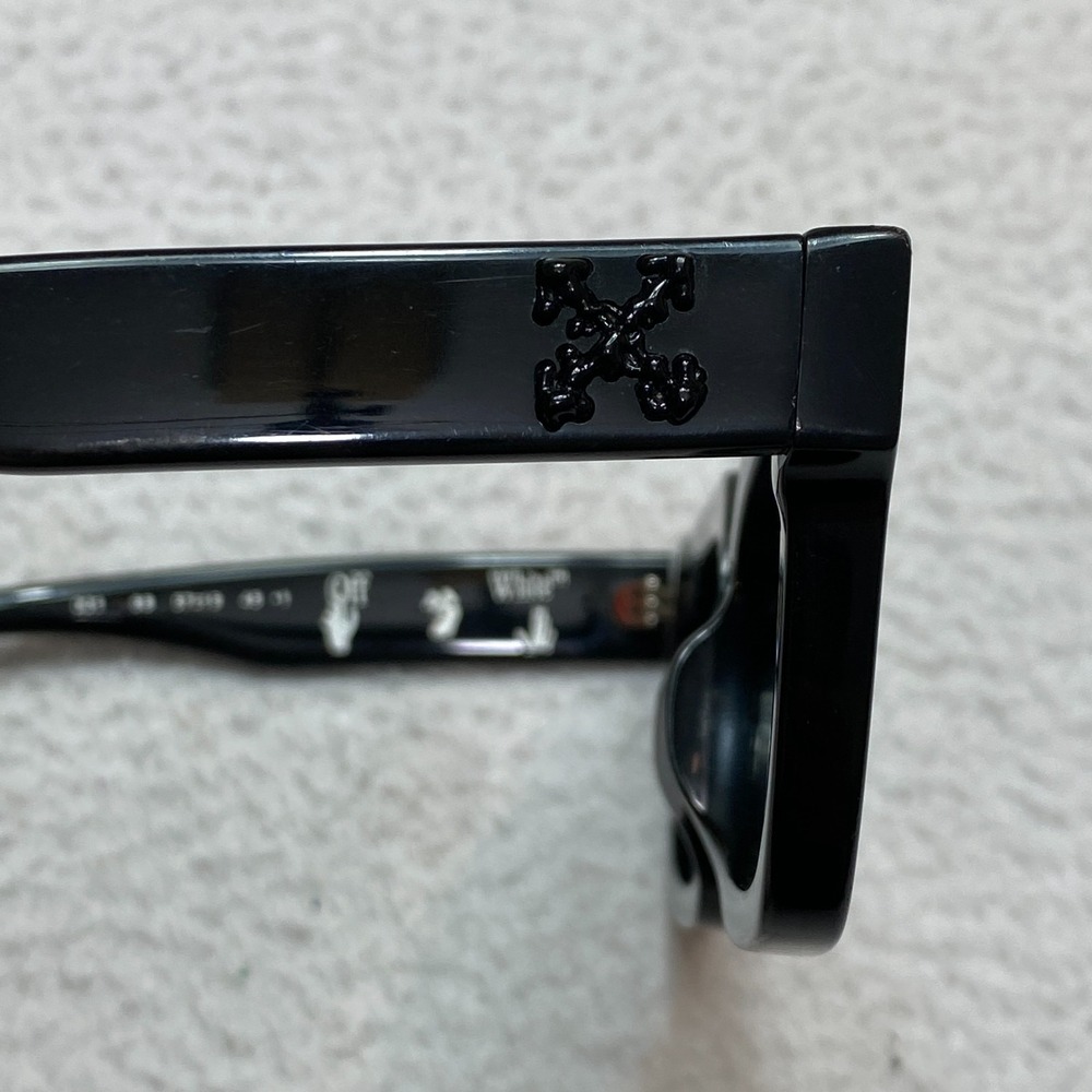 OFF WHITE OW40001U Sunglasses 68J Black Rectangle 57-19-145 - Picture 6 of 16